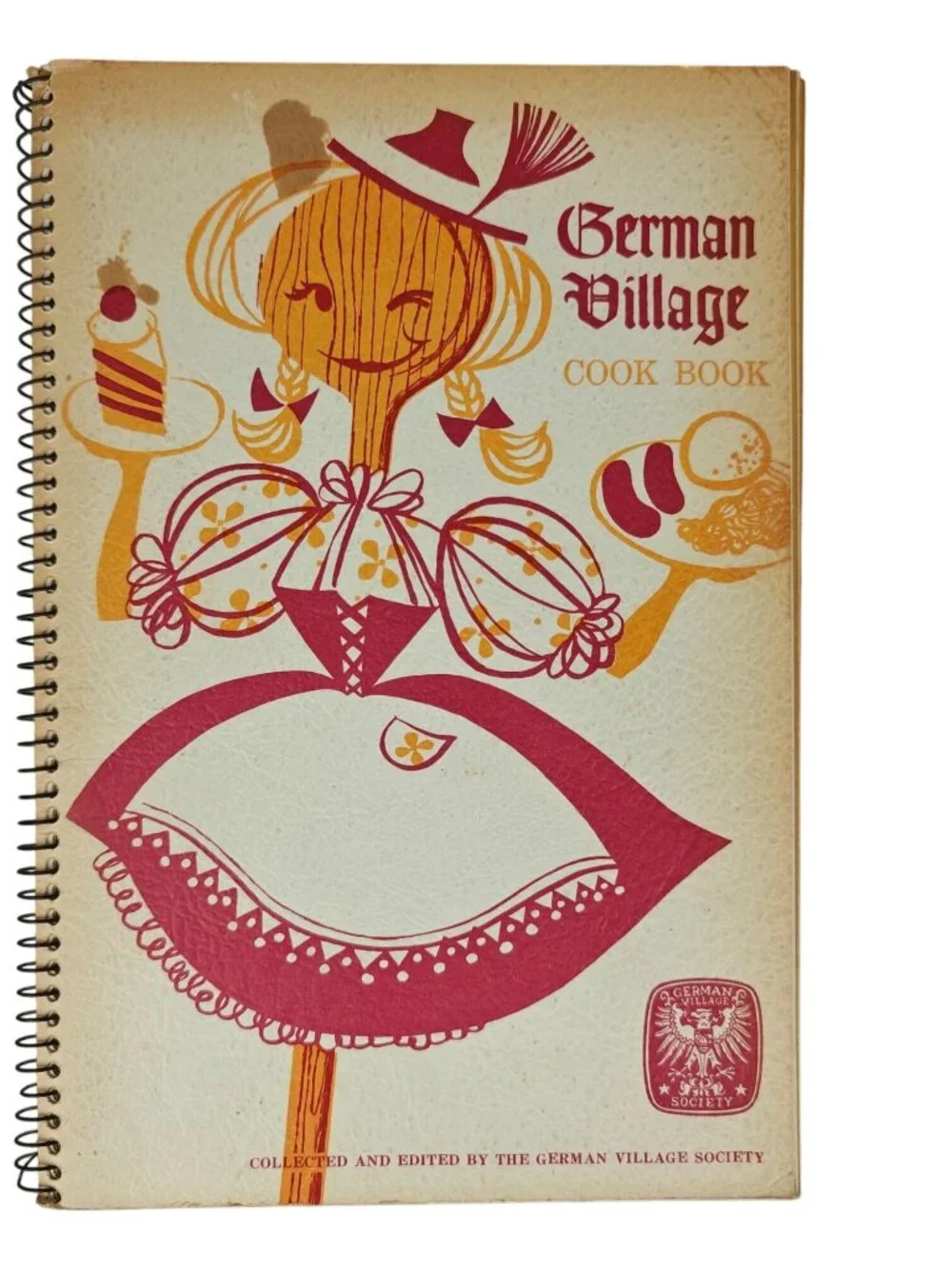 German Village Cookbook German Village Society 1968 First Edition Spiral-Bound